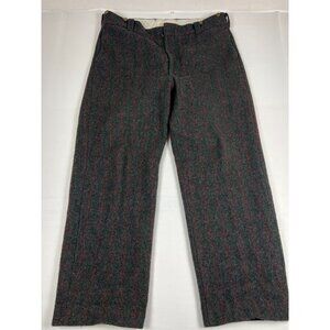 Vintage L.L. Bean Men’s 42 x 30 Wool Blend Plaid Trousers Made in USA